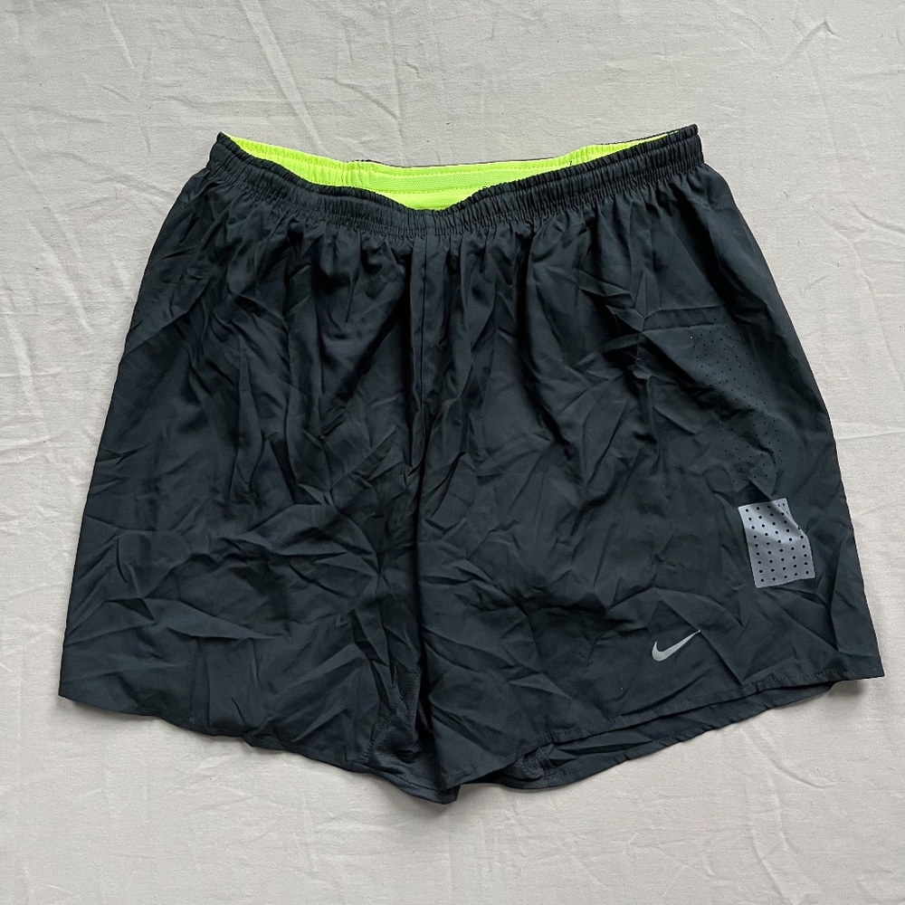 Nike Men's 5" Race Day Lined Running Shorts | Medium | Black Lime Neon | 519789
